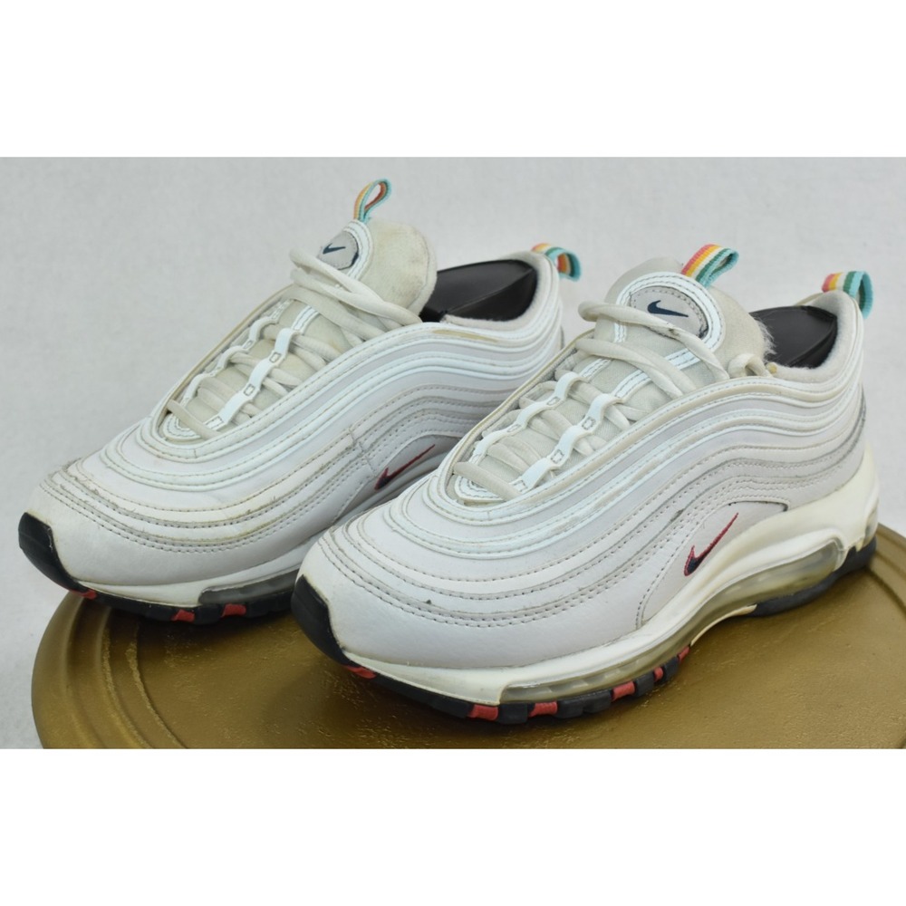 Nike Air Max 97 Women Shoes Size 6 White/Thunder Blue/Green Crimson DH1592-100